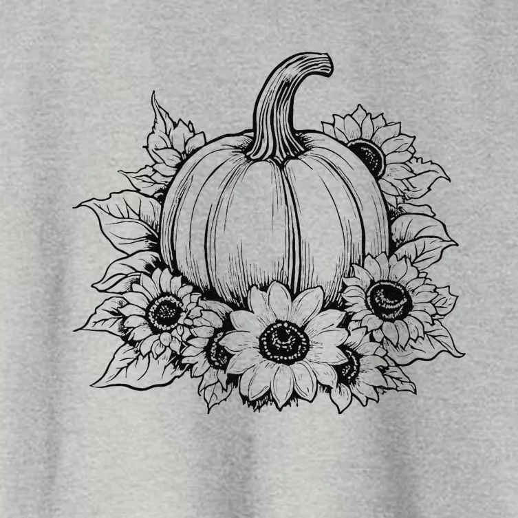 Pumpkin Sunflower Thanksgiving Fall Autumn Cottage Core Women's Crop Top Tee