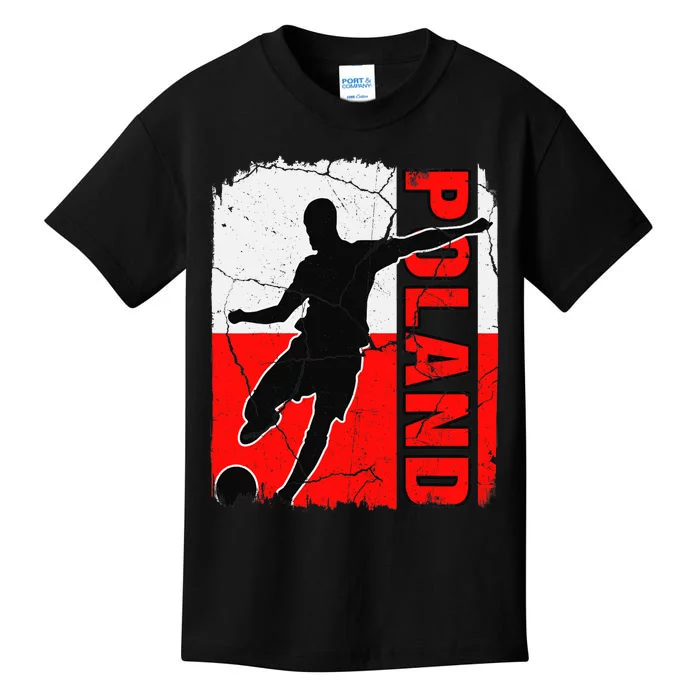 Poland Soccer Team Polish Flag Jersey Football Fans Kids T-Shirt