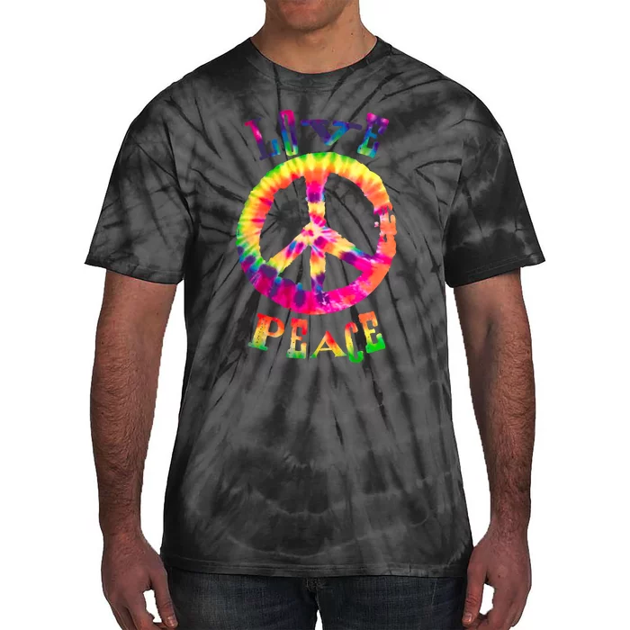 PEACE SIGN tee LOVE 60s 70s Tie Die Hippie Costume Tie-Dye T-Shirt