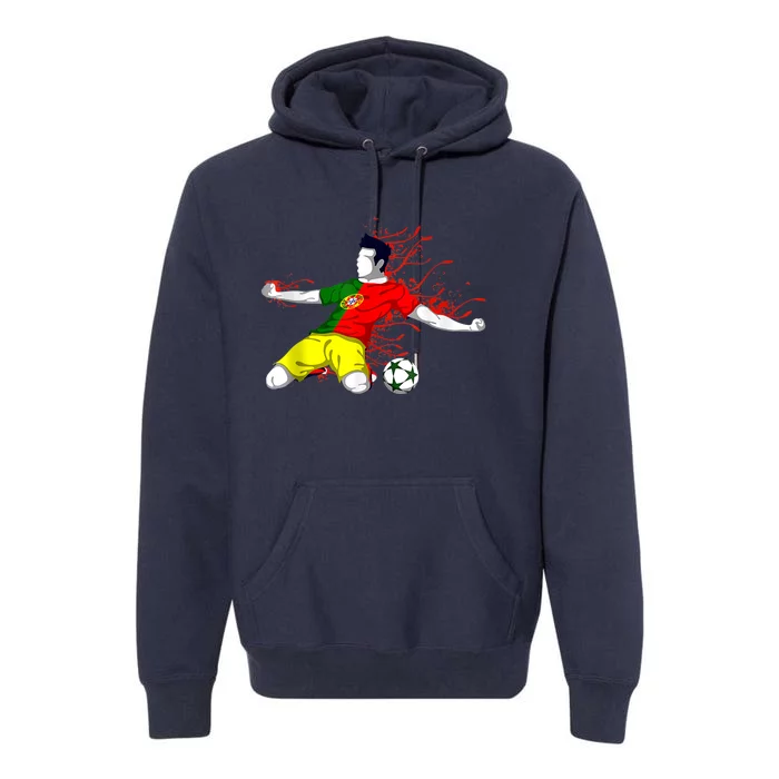 Portugal Soccer Team Portuguese Flag Jersey Football Fans Premium Hoodie