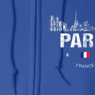 Paris Souvenir Travel Full Zip Hoodie