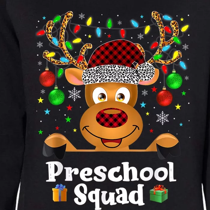 Preschool Squad Teacher Plaid Reindeer Hat Santa Christmas Cool Gift Womens California Wash Sweatshirt