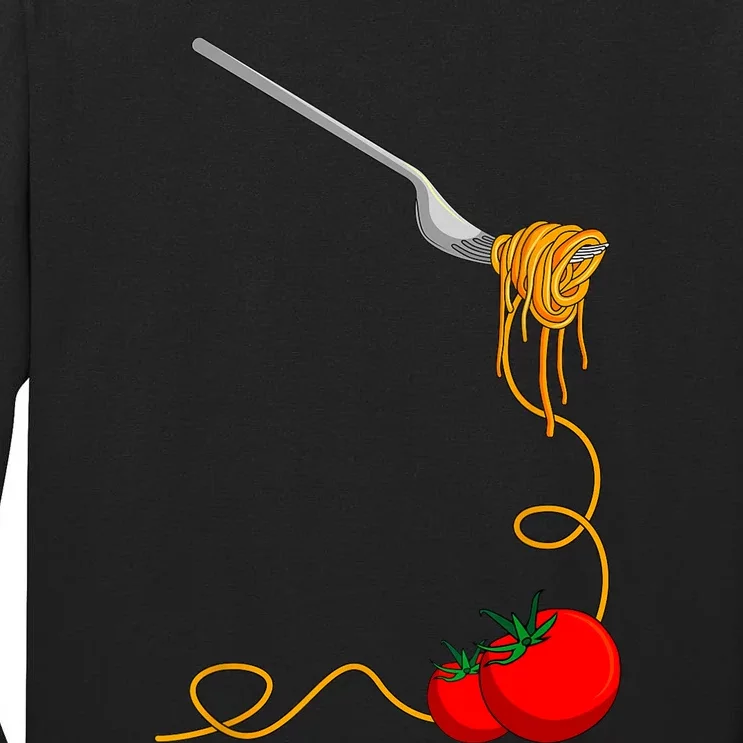 Pasta Spaghetti Tomato Noodles Italian Food Tall Long Sleeve T-Shirt