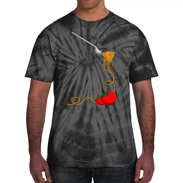 Pasta Spaghetti Tomato Noodles Italian Food Tie-Dye T-Shirt