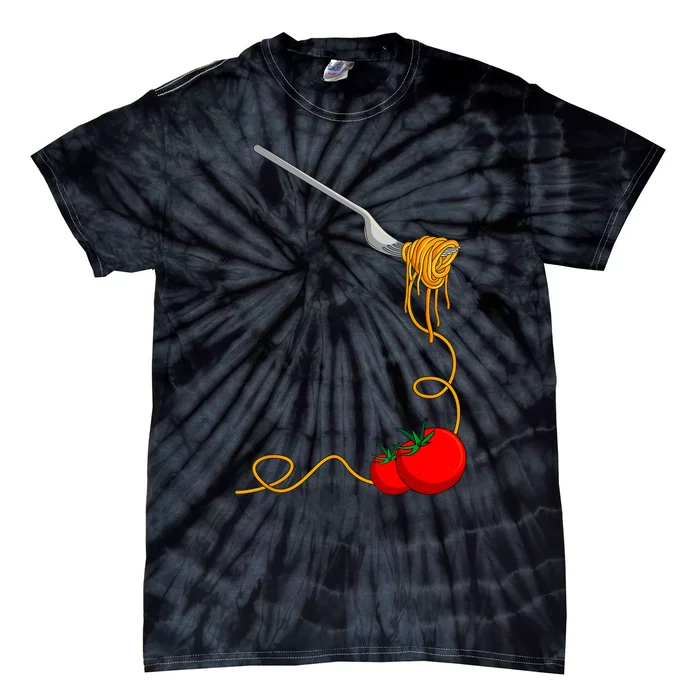 Pasta Spaghetti Tomato Noodles Italian Food Tie-Dye T-Shirt