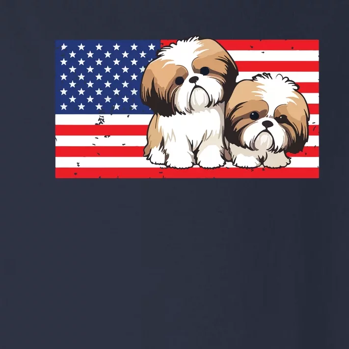 Patriotic Shih Tzu 4th Of July USA American Flag Dog Lover Premium Toddler Long Sleeve Shirt