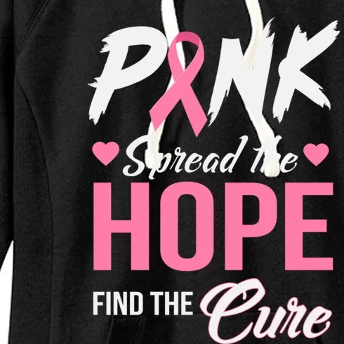 Pink Spread The Hope Find The Cure Breast Cancer Awareness Gift Women's Fleece Hoodie