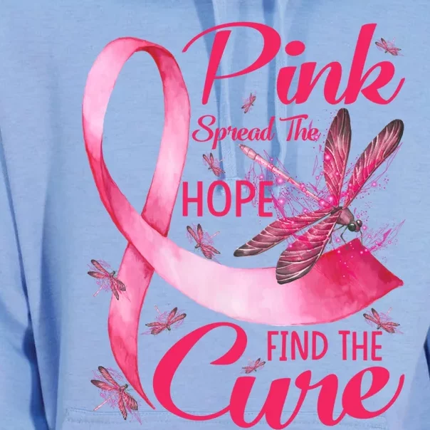 Pink Spread The Hope Find The Cure Breast Cancer Dragonfly Cute Gift Unisex Surf Hoodie