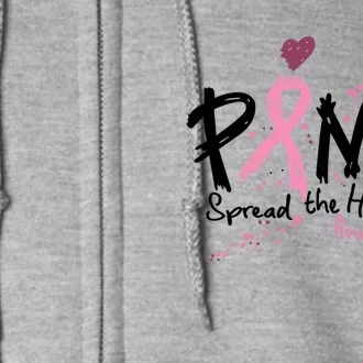 Pink Spread The Hope Find The Cure Breast Cancer Month Gift Full Zip Hoodie