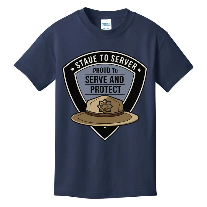 Police State Trooper Super Trooper Costume Sheriff Kids T-Shirt