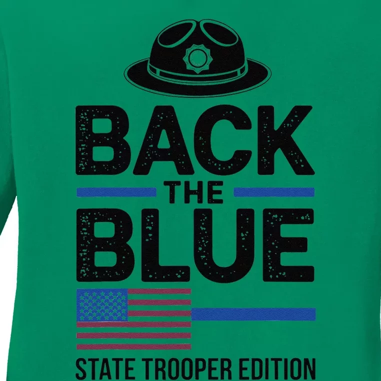 Police State Trooper Super Trooper Costume Sheriff Ladies Long Sleeve Shirt