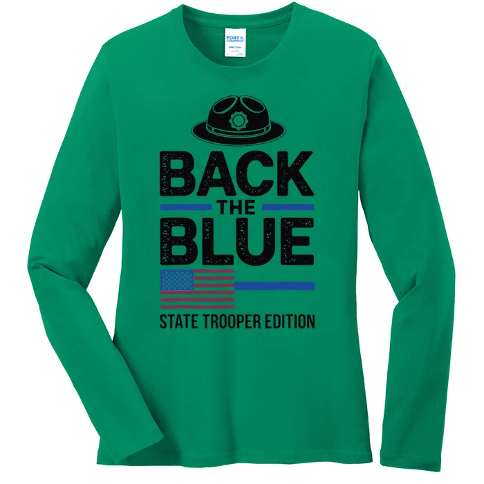 Police State Trooper Super Trooper Costume Sheriff Ladies Long Sleeve Shirt