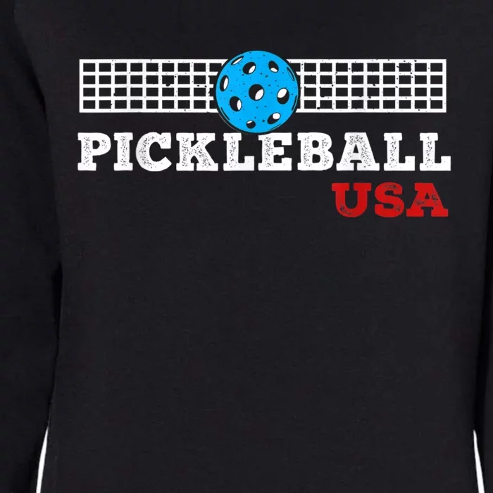 Pickleball Support The Team Pickleball Player USA Flag Womens California Wash Sweatshirt