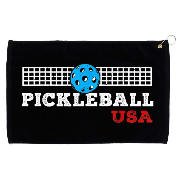 Pickleball Support The Team Pickleball Player USA Flag Grommeted Golf Towel