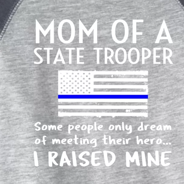 Proud State Trooper Mom Mother Thin Blue Line American Flag Cool Gift Toddler Fine Jersey T-Shirt