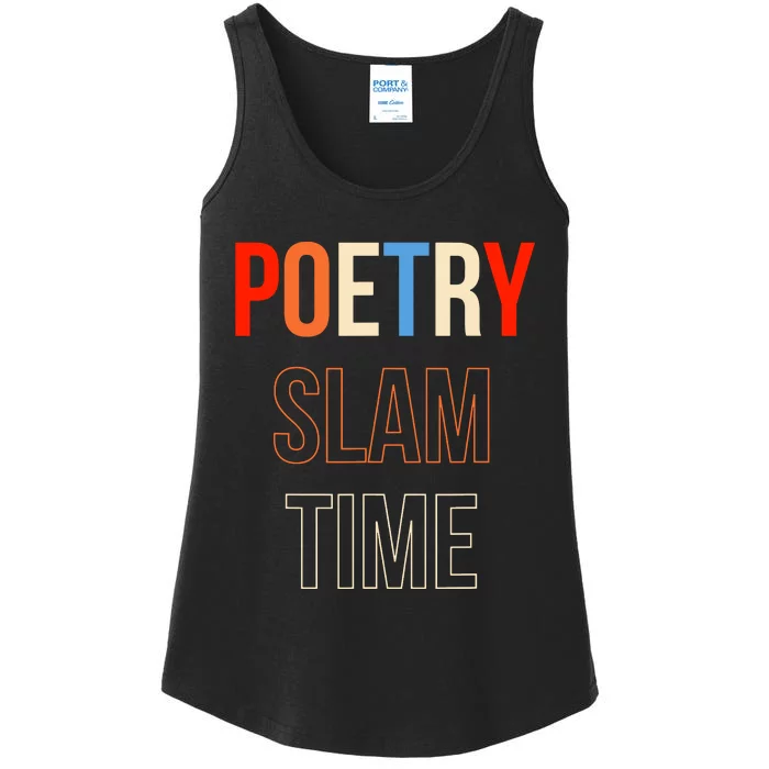 Poetry Slam Time Poet Poem Ladies Essential Tank