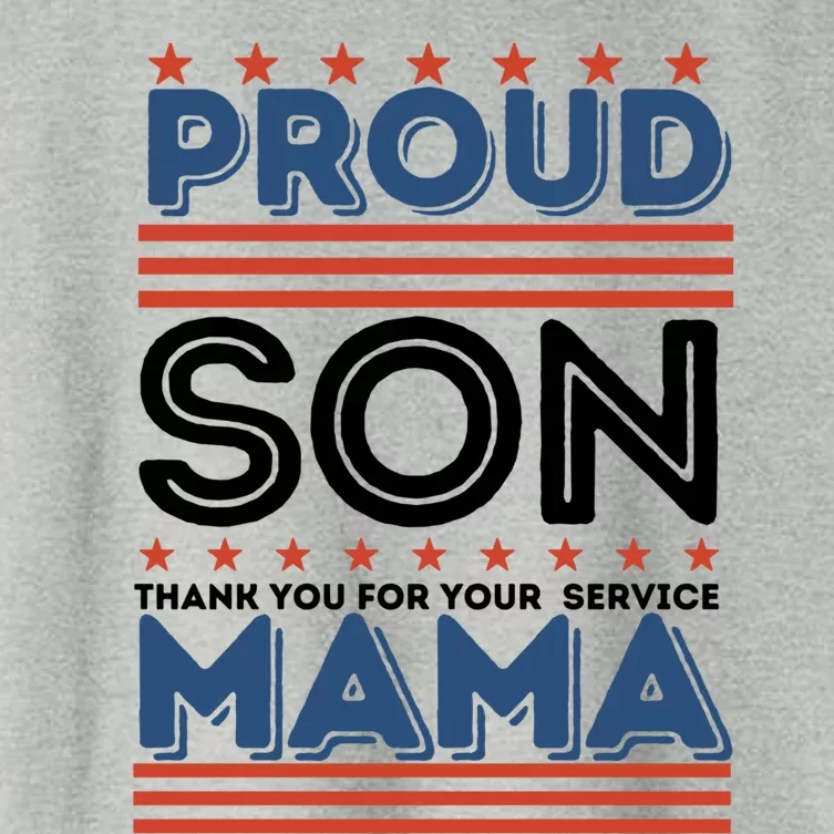 Proud Son Thank You For Your Service Mama Mom Mother Gift Women's Crop Top Tee