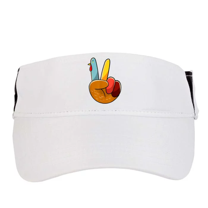 Peace Sign Turkey Turkey Hand Sign Thanksgiving Funny Adult Drive Performance Visor