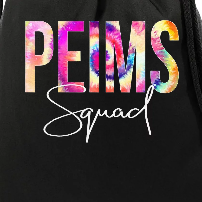 PEIMS Squad Tie Dye Back To School Women Appreciation Drawstring Bag