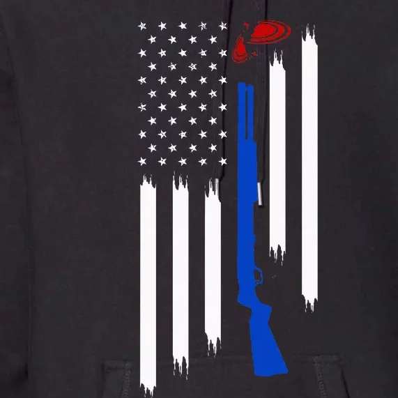 Patriotic Skeet Trap Clay Pigeon Shotgun Shooting Premium Hoodie