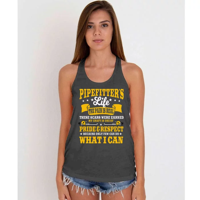 Pipefitter Steamfitter Tradesman Plumber Piping System Women's Knotted Racerback Tank