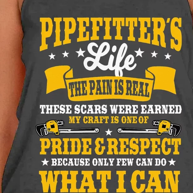 Pipefitter Steamfitter Tradesman Plumber Piping System Women's Knotted Racerback Tank