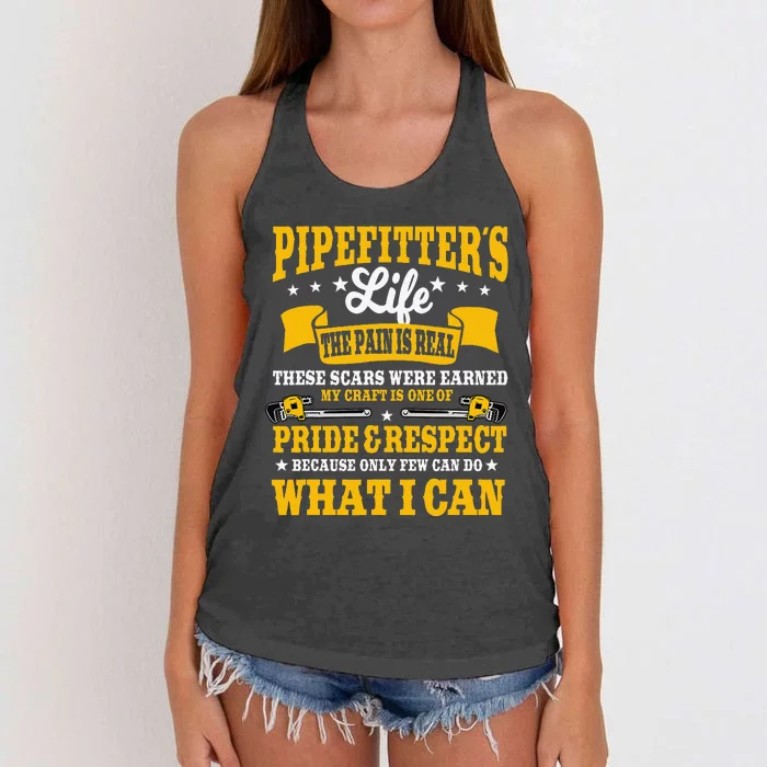 Pipefitter Steamfitter Tradesman Plumber Piping System Women's Knotted Racerback Tank