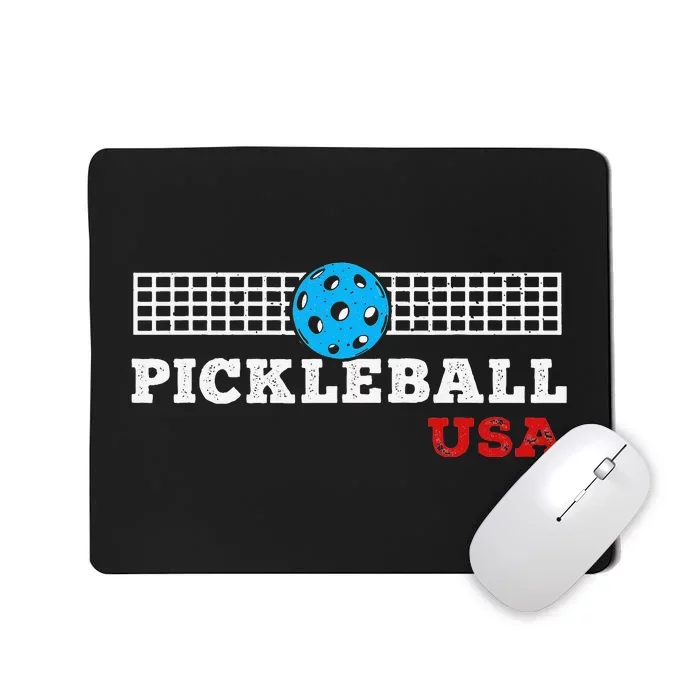 Pickleball Support the Team Pickleball Player USA Flag Mousepad