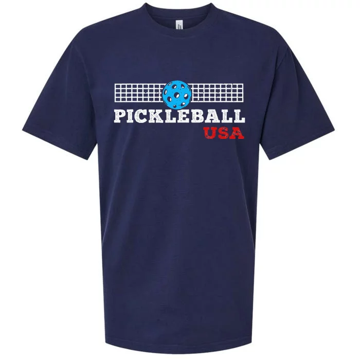 Pickleball Support the Team Pickleball Player USA Flag Sueded Cloud Jersey T-Shirt