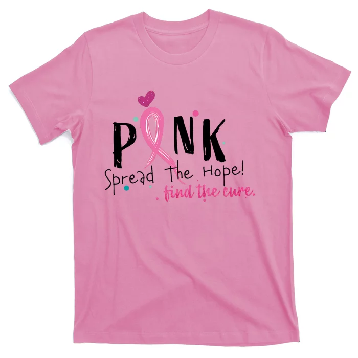 Pink Spread The Hope Time The Cure Breast Cancer Awareness T-Shirt