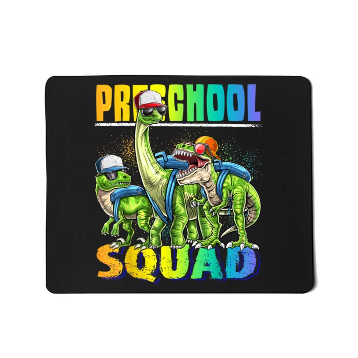 Preschool Squad T Rex Dinosaur Back To School Backpack Boy Mousepad