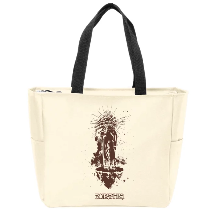 Polyphia Sunman Tan Zip Tote Bag