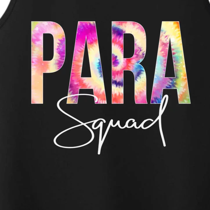 Paraprofessional Squad Tie Dye Back To School Appreciation Gift Performance Tank