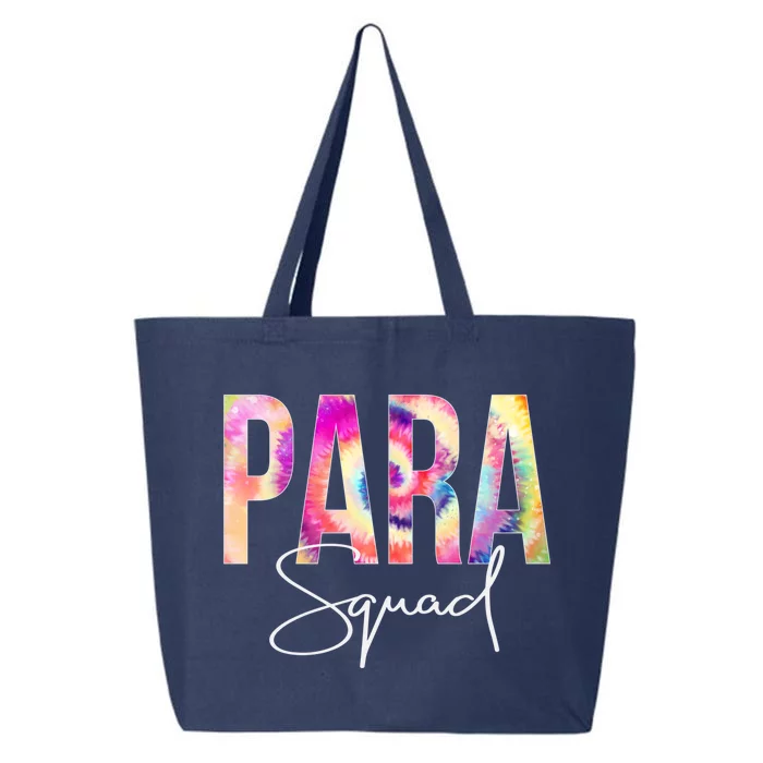 Paraprofessional Squad Tie Dye Back To School Appreciation Gift 25L Jumbo Tote