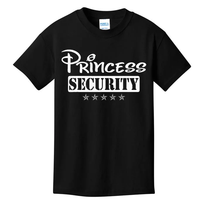 Princess Security Team Birthday Family Trip Dad Mom Daughter Kids T-Shirt