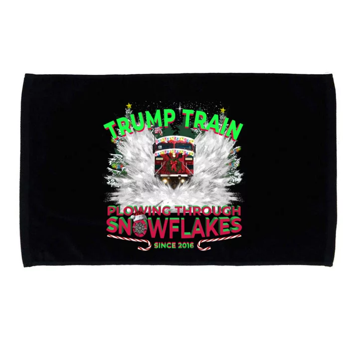 Plow Snowflakes This Christmas And Don A Maga Trump Train 2024 Meaningful Gift Microfiber Hand Towel