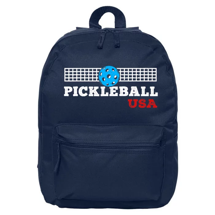 Pickleball Support The Team Pickleball Player USA Flag 16 in Basic Backpack