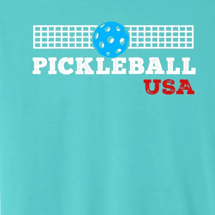 Pickleball Support The Team Pickleball Player USA Flag ChromaSoft Performance T-Shirt