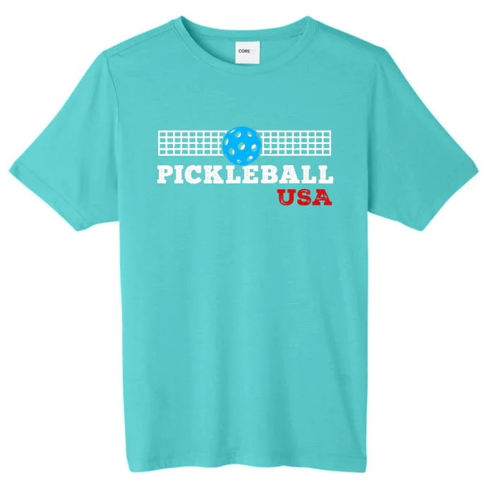 Pickleball Support The Team Pickleball Player USA Flag ChromaSoft Performance T-Shirt