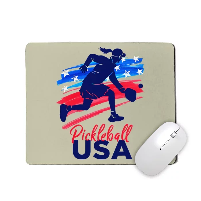 Pickleball Support The Team Pickleball Player Usa Flag Mousepad