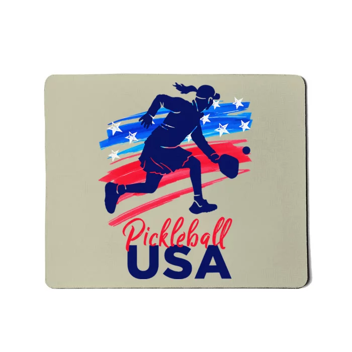 Pickleball Support The Team Pickleball Player Usa Flag Mousepad