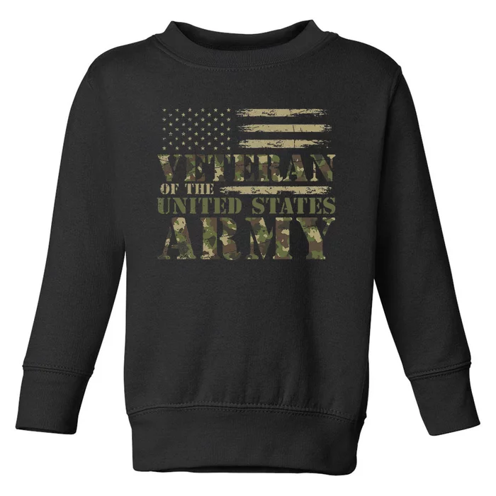 Proud Soldier United States Army Usa Flag Camouflage Veteran Toddler Sweatshirt