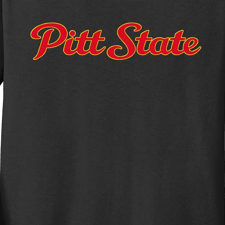 Pittsburg State University Gorillas Pitt State Script Kids Long Sleeve Shirt