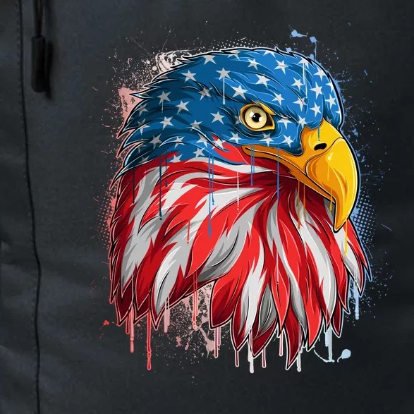 Paint Splatter USA American Flag Eagle Head Daily Commute Backpack