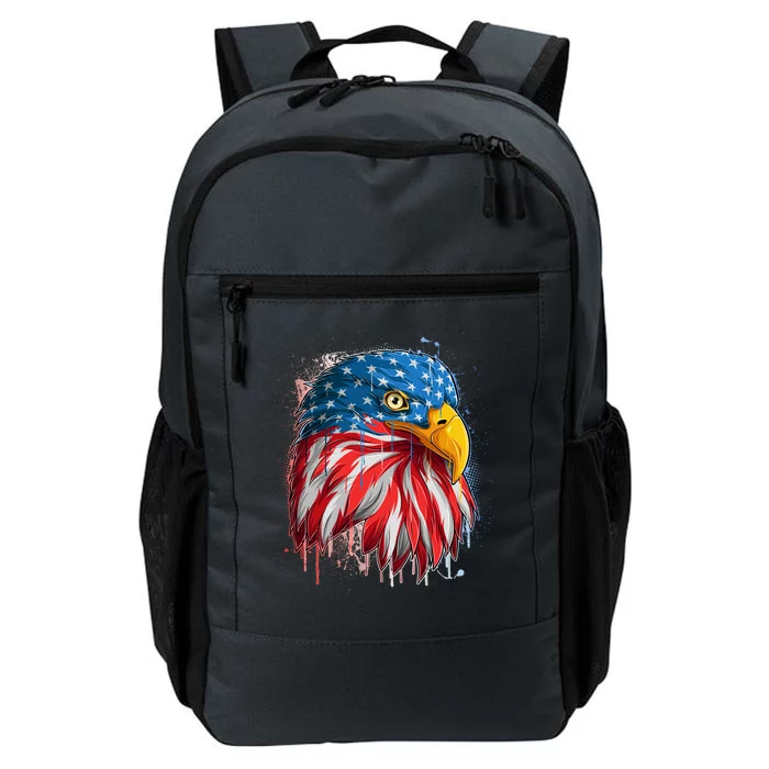 Paint Splatter USA American Flag Eagle Head Daily Commute Backpack