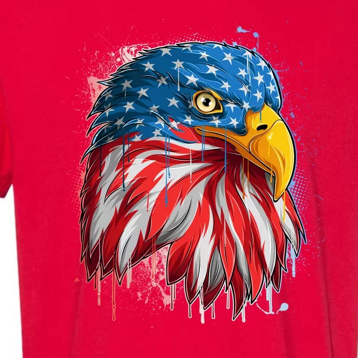 Paint Splatter USA American Flag Eagle Head Garment-Dyed Heavyweight T-Shirt