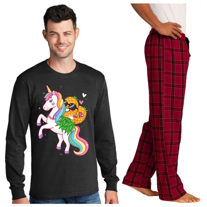 Pineapple Swinger Unicorn  Swinging Lifestyle Polyamory Long Sleeve Pajama Set