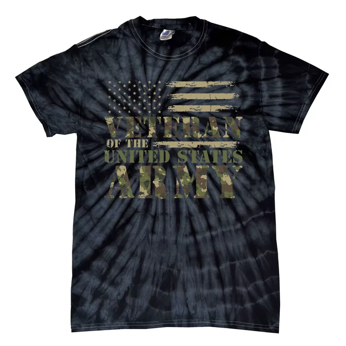 Proud Soldier United States Army USA Flag Camouflage Veteran Tie-Dye T-Shirt