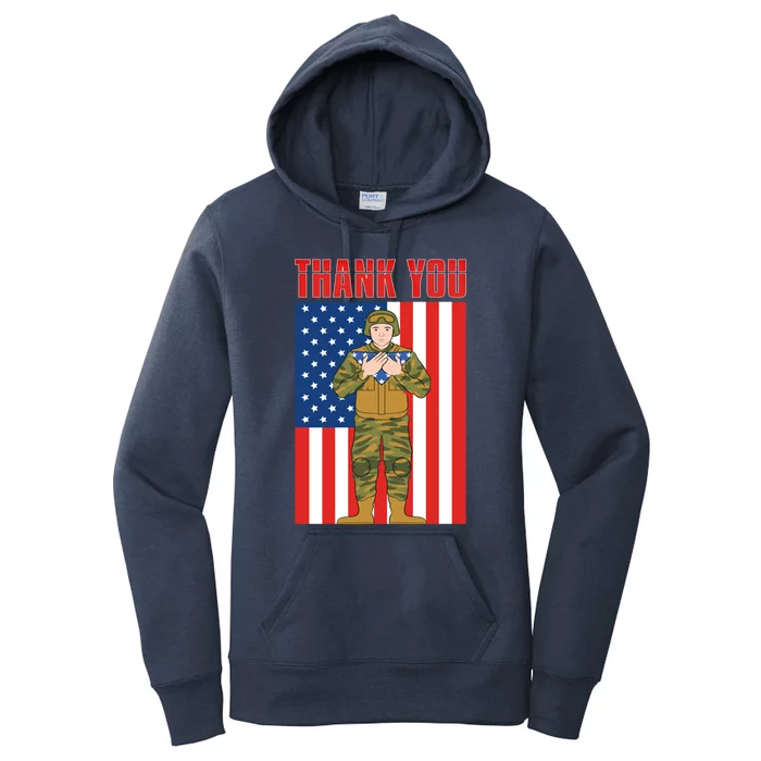 Proud Soldier United States Thank You Us Flag Memorial Day Gift Women's Pullover Hoodie