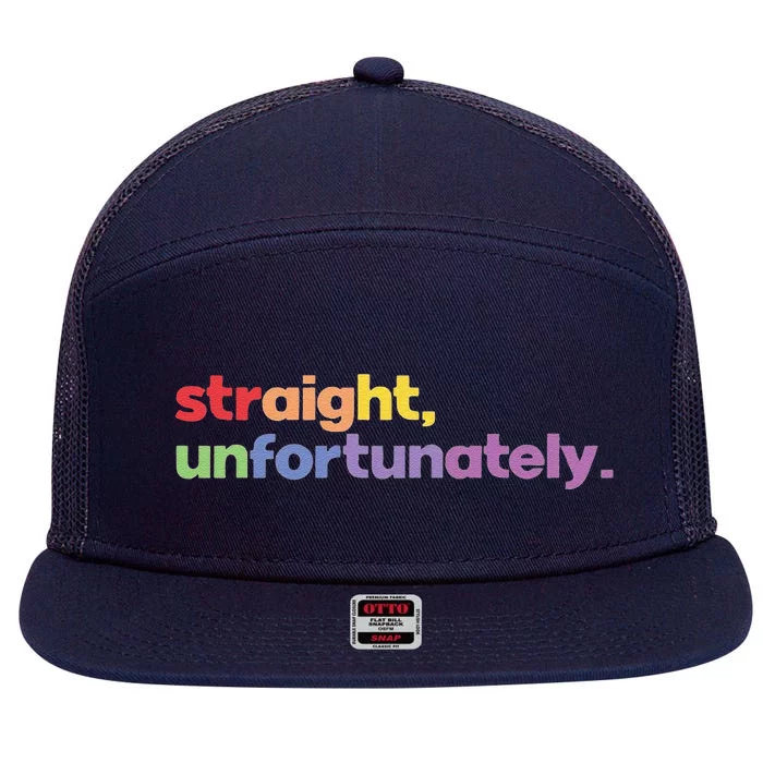 Pride Straight Unfortunately 7 Panel Mesh Trucker Snapback Hat